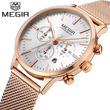 2018 MEGIR Luxury Brand Woman Quartz Watch Women Fashion Waterproof Wristwatch Ladies Casual Business Watches Relogio Feminino