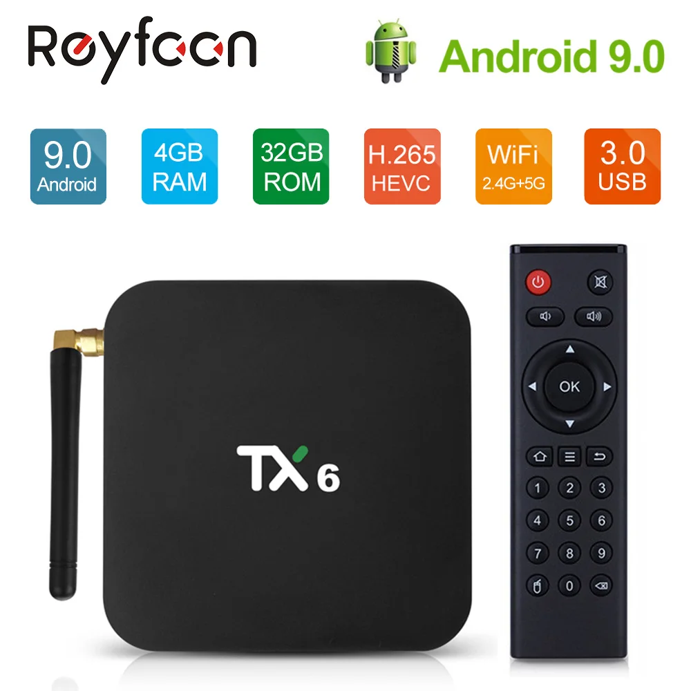 الروبوت 9.0 التلفزيون مربع TX6 4 GB RAM 64 GB 5.8G Wifi Allwinner H6 رباعية النواة USD3.0 BT4.2 4 K جوجل لاعب يوتيوب Tanix مجموعة أعلى مربع TX6