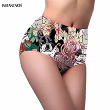 INSTANTARTS Новинка Высокая талия женский сексуальный купальник милый 3D животное Французский бульдог принт леди летние купальные шорты для купания Одежда