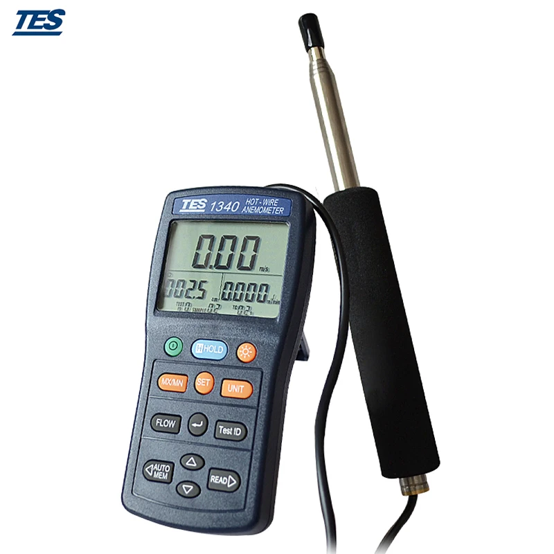 

TES-1340 Hot-Wire Digital Anemometer Air Wind Flow Meter