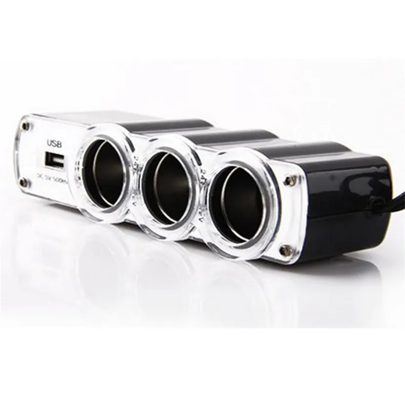 Авто USB зарядное устройство и 3 гнезда расширитель для автомобильного