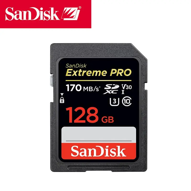 Дешевый Sandisk Extreme Pro 128 GB SDXC UHS I sd карта 128 gb картао де memoria Class 10 V30 U3 95 МБ с. Оригинал карты памяти для Камера