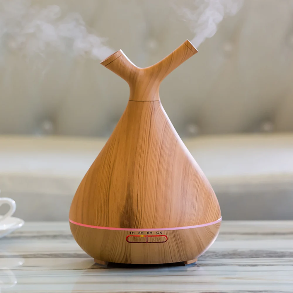 

400ml Aroma Air Humidifier wood grain with LED lights Essential Oil Diffuser Aromatherapy Electric Mist Maker for Home