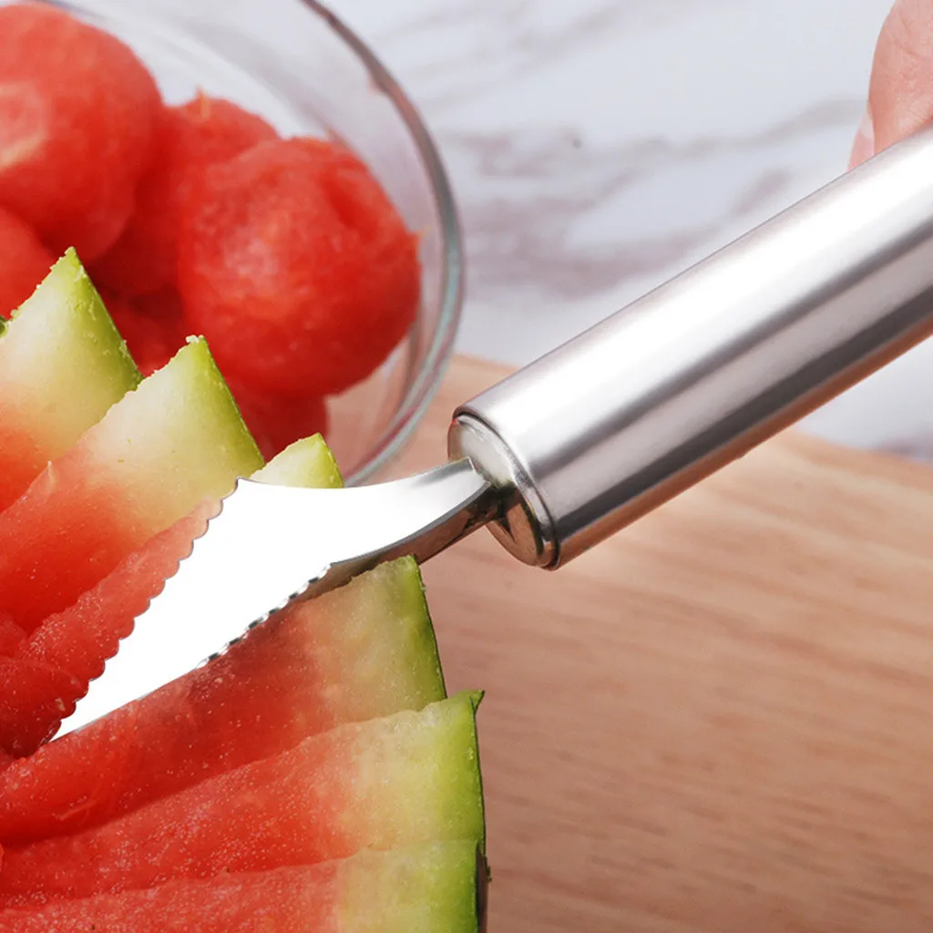 

New Watermelon Melon Fruit Baller Carving Ice Cream Scoop DIY Tools Ball 2019 Watermelon Cut Carving Fruit Process Dig Ball