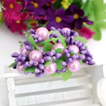 WedFavor 100 قطع الاصطناعي Pip بيري فروع اللؤلؤ زهرة سداة بأوراق ل الطوق مربع الزفاف زهرة اكسسوارات(China)