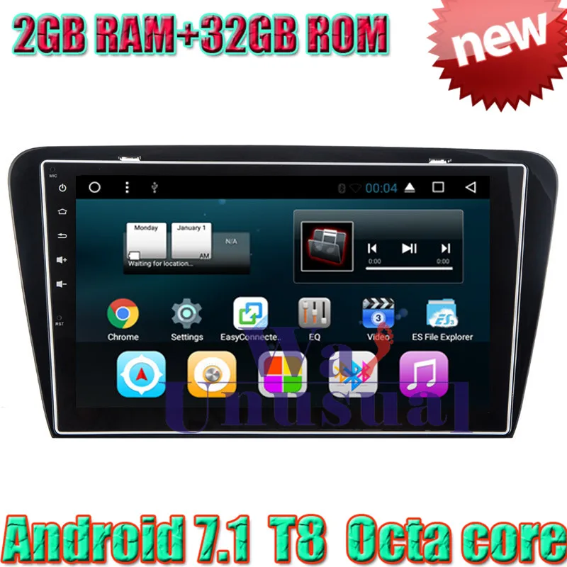 Wanuary 10 1 &quotВосьмиядерный 32G 2G RAM Android 7 автомобильный мультимедийный плеер для Skoda
