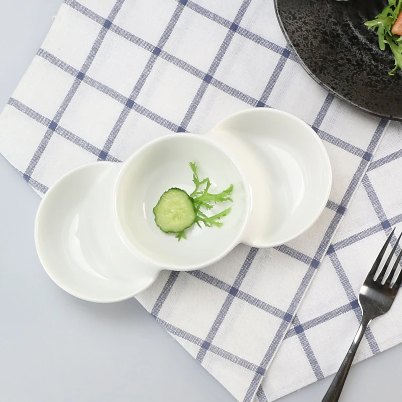 ceramic 3 component bowl snack nut Melon seeds Chip and Dip | Дом и сад