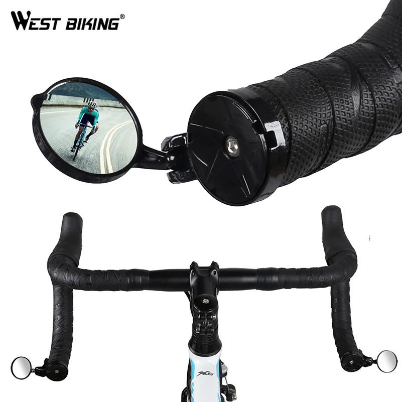 

WEST BIKING Bike Rearview Mirror Rotatable Bicycle Handlebar End Back Eyes Mirror Rear Safety Grip Mirrors For Cycling Tool Free