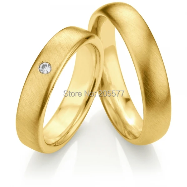 Top Quality Classic Brushed Finish european style gold plating titanium wedding bands Couple his and hers lovers ring цена Top Quality Classic Brushed Finish european style gold plating titanium wedding bands Couple his and hers lovers ring цены онлайн