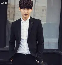 Autumn latest men’s suit jacket English youth fashion leisure small business suit coat blazer formal job interview