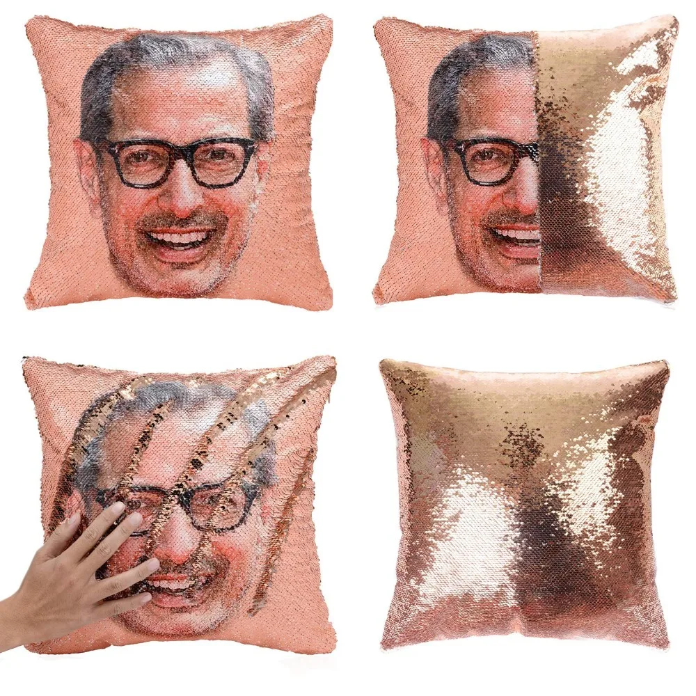 Большая Акция Jeff Goldblum улыбающееся лицо Русалка Реверсивный флип блесток пледы
