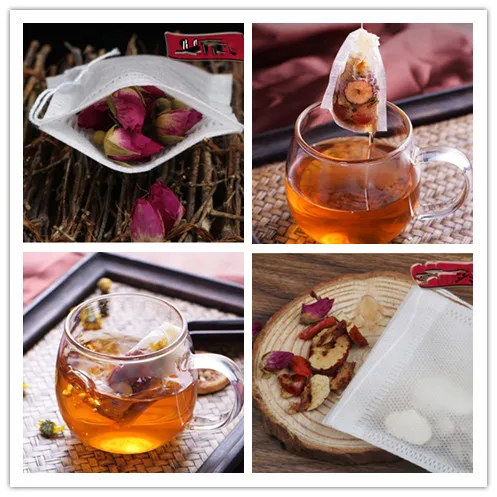 

200PCS 5.5*7cm empty scented tea bags with string heal seal filter paper for herb loose tea bolsas tee bag