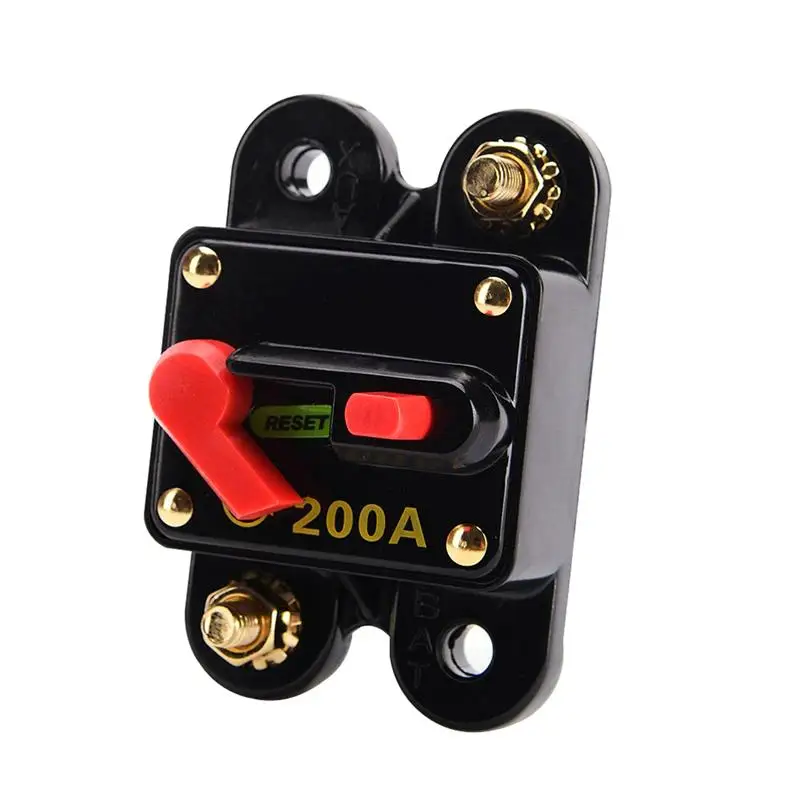 Waterproof 200 Amp Manual Reset Circuit Breaker Switch 12V Car SUV