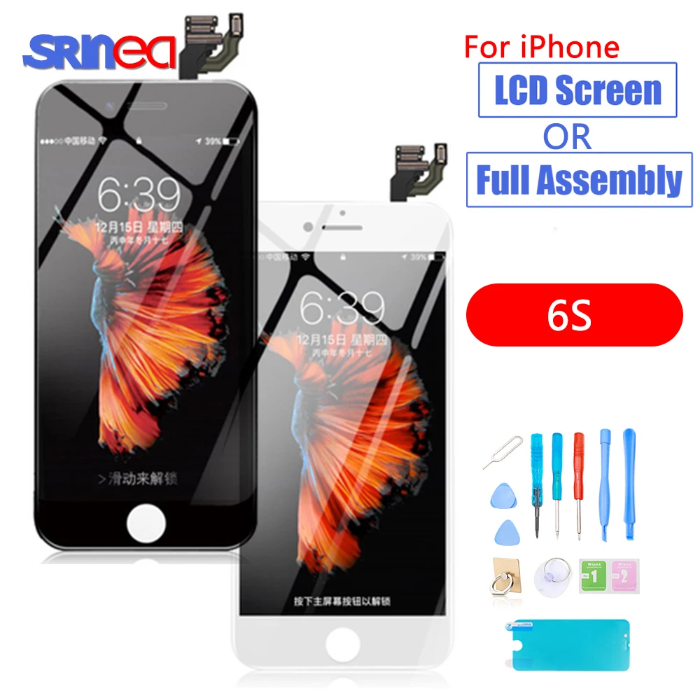 100% AAAA для iphone 6 s оригинальный ЖК экран Apple i Phone дисплей A1633 A1688 A1700 полный комплект