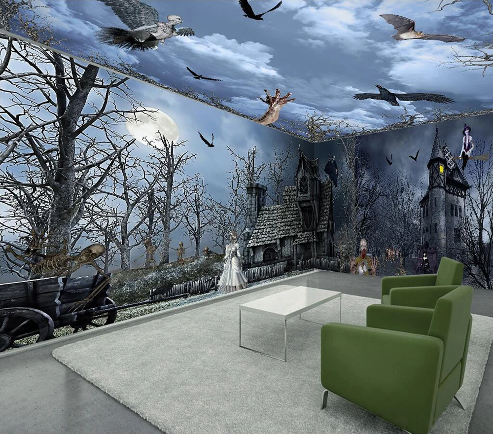 

Decorative wallpaper Midnight ghost background wall painting