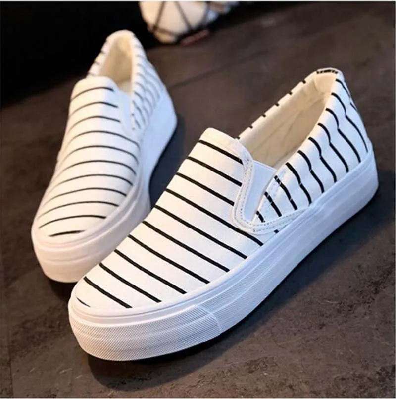 striped canvas shoes