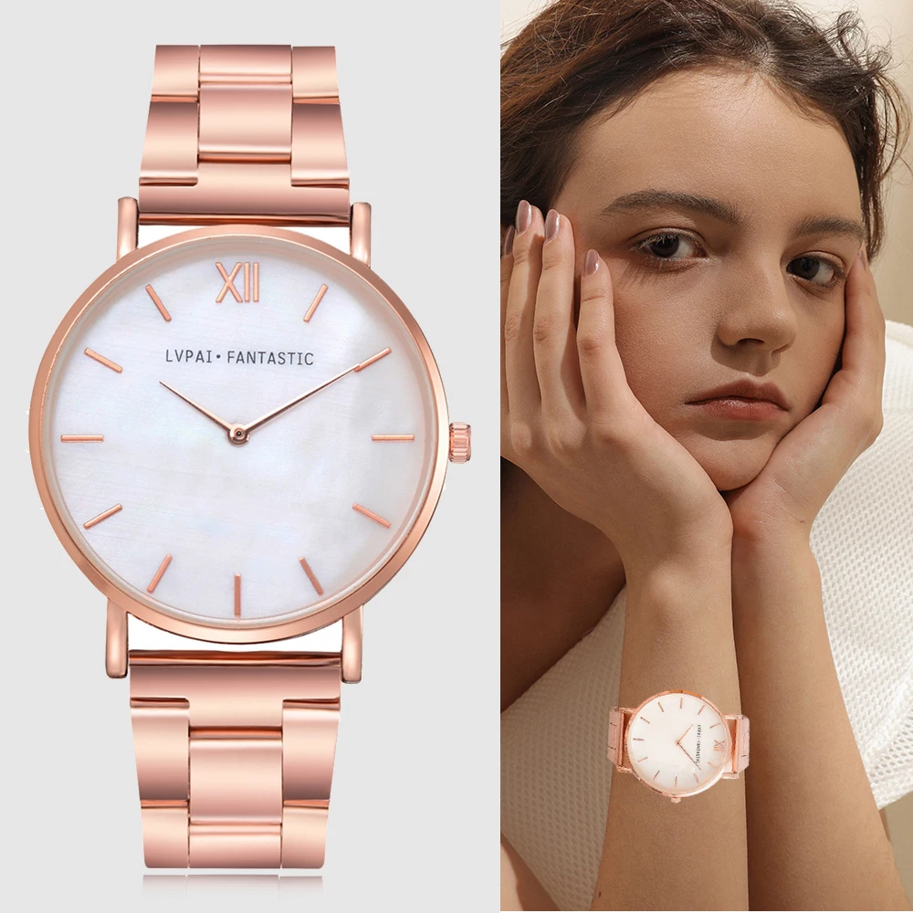 Beste Lvpai Horloge Vrouwen Mode Rose Gold Rvs Dames Horloge Luxe Marmer Dial vrouwen Horloges reloj mujer relogio feminino