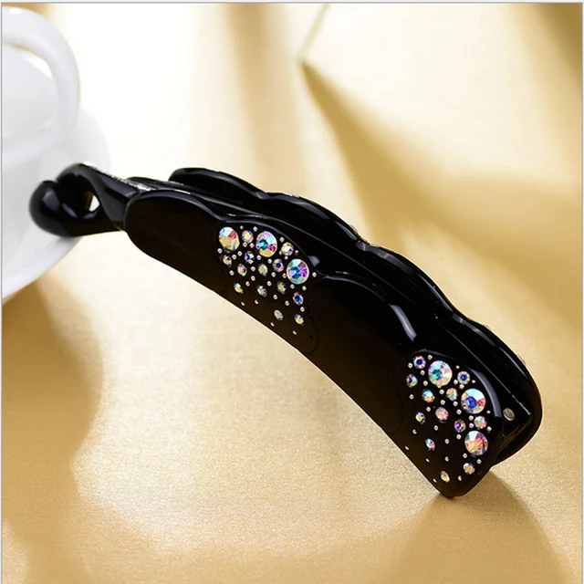 New rhinestone banana hair clips for women fashion jewelry hair