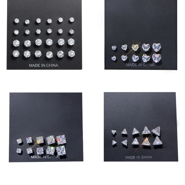 17KM-pendientes de circonita cúbica para mujer, aretes redondos, precio increíble, llamativo joyería para fiesta, regalo, 12 pares 17KM-pendientes de circonita cúbica para mujer, aretes redondos, precio increíble, llamativo joyería para fiesta, regalo, 12 pares