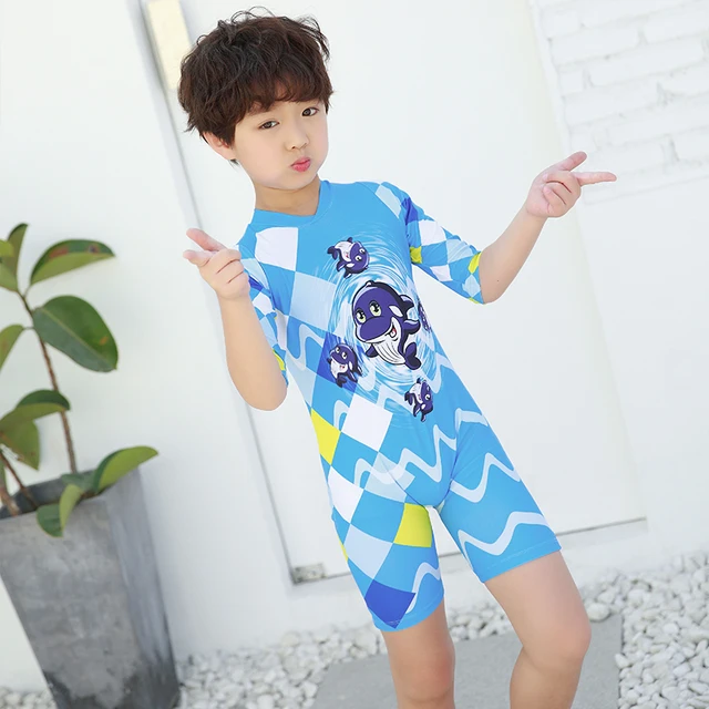 Best Offers New Boys One Piece Swimsuit Kids Cartoon Children's Swimwear UPF50+ Bathing surfing Swimming Suits for 4-10Y Child Beachwear