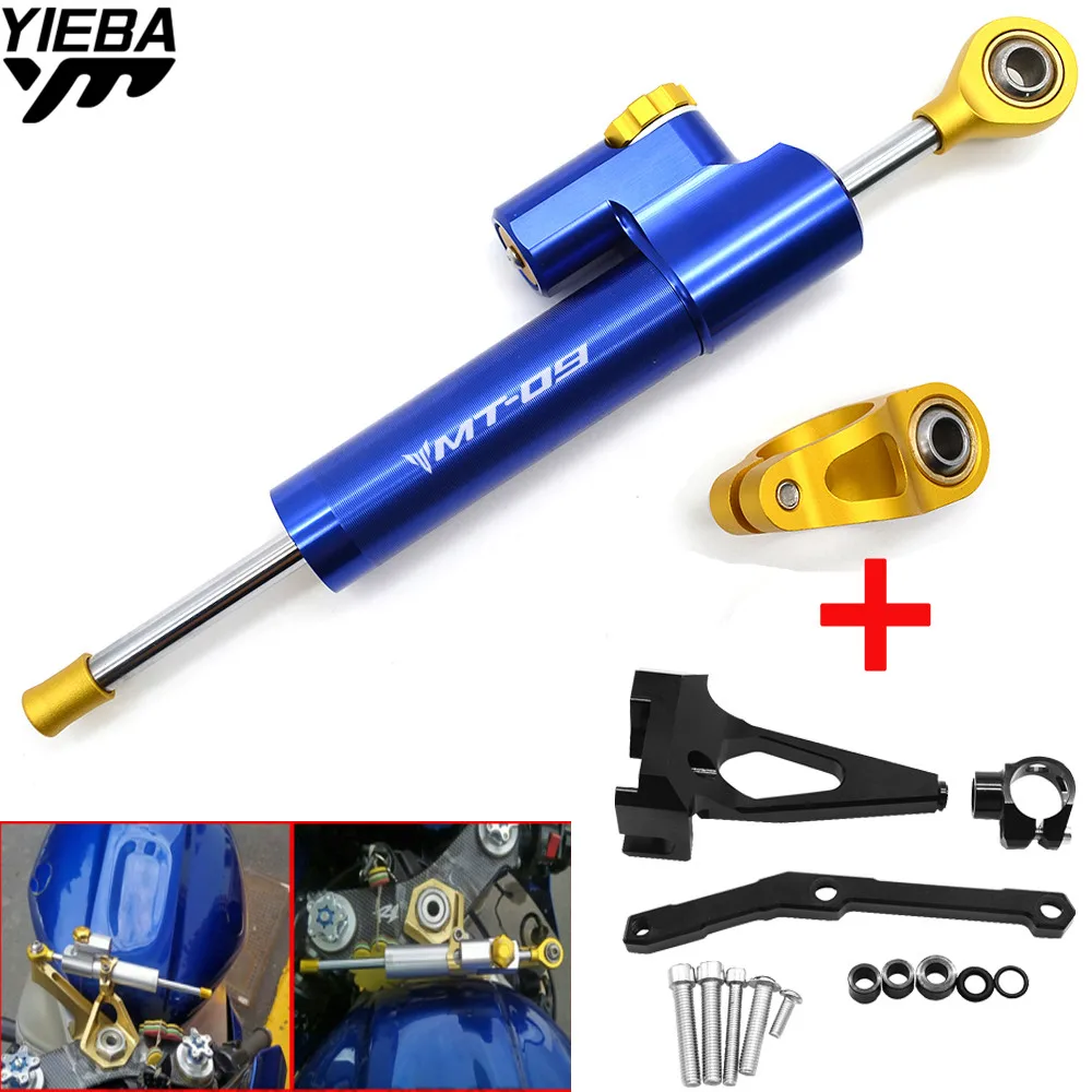 For YAMAHA MT09 MT 09 MT-09 FZ09 FZ 09 FZ-09 2013-2016 Motorcycle Stabilizer Damper Complete Steering Mounting Bracket Kit LOGO