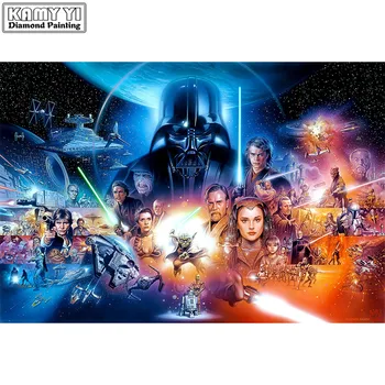 

Hot 5D DIY Diamond Mosaic Embroidery star wars Diamond Painting Full round Rhinestone cross stitch Home Decor diamond Rhineston