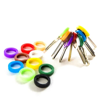 

20/24/32pcs Tags Silicone For Car Round Hollow Key Identification Cap Key Cover Identifier Keyrings Bicycle Motorcycle Elastic