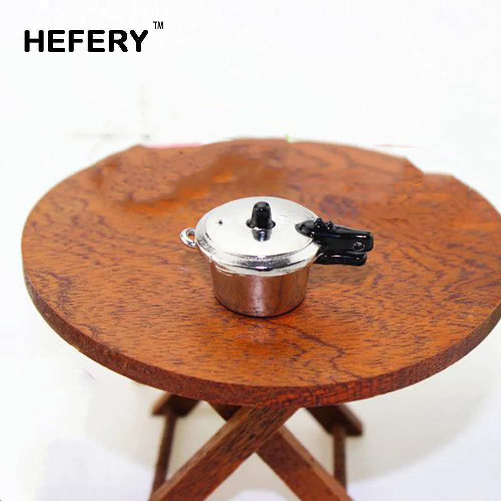 1/12 Dollhouse Miniature Accessories Mini Metal Pressure Cooker Simulation Furniture Kitchen Model Toy for Doll House Decoration