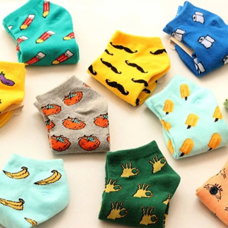 2016New fruit color love candy color cotton sock summer style women