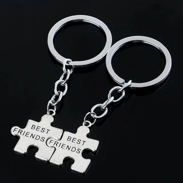 2pc set best friend keychain women men friendship keyring key chain