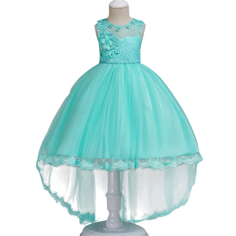 

High Quality Girls Dress 2018 Fashion Princess Dress Dark Blue kids Party Birthday Wedding Mesh Dresses Children tutu Clothing