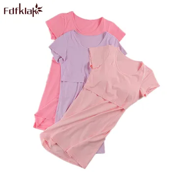 

Fdfklak Nursing Mother Clothes Cotton Nightgown Maternity For Feeding Clothes Pregnancy Nightdress Maternity Sleepwear F146