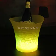 15 шт./лот 5 л Объем пластиковых светодиодный ведро льда изменение цвета, крючок для ночного клуба светодиодный свет ведро льда шампанское вино пиво ведро льда баров