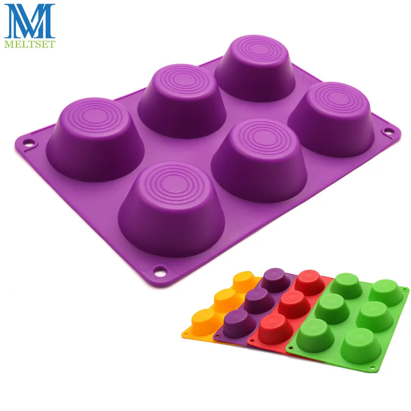 6 Cavity Silicone Cupcake Mold Baking Tools Dessert Chocolate Mold