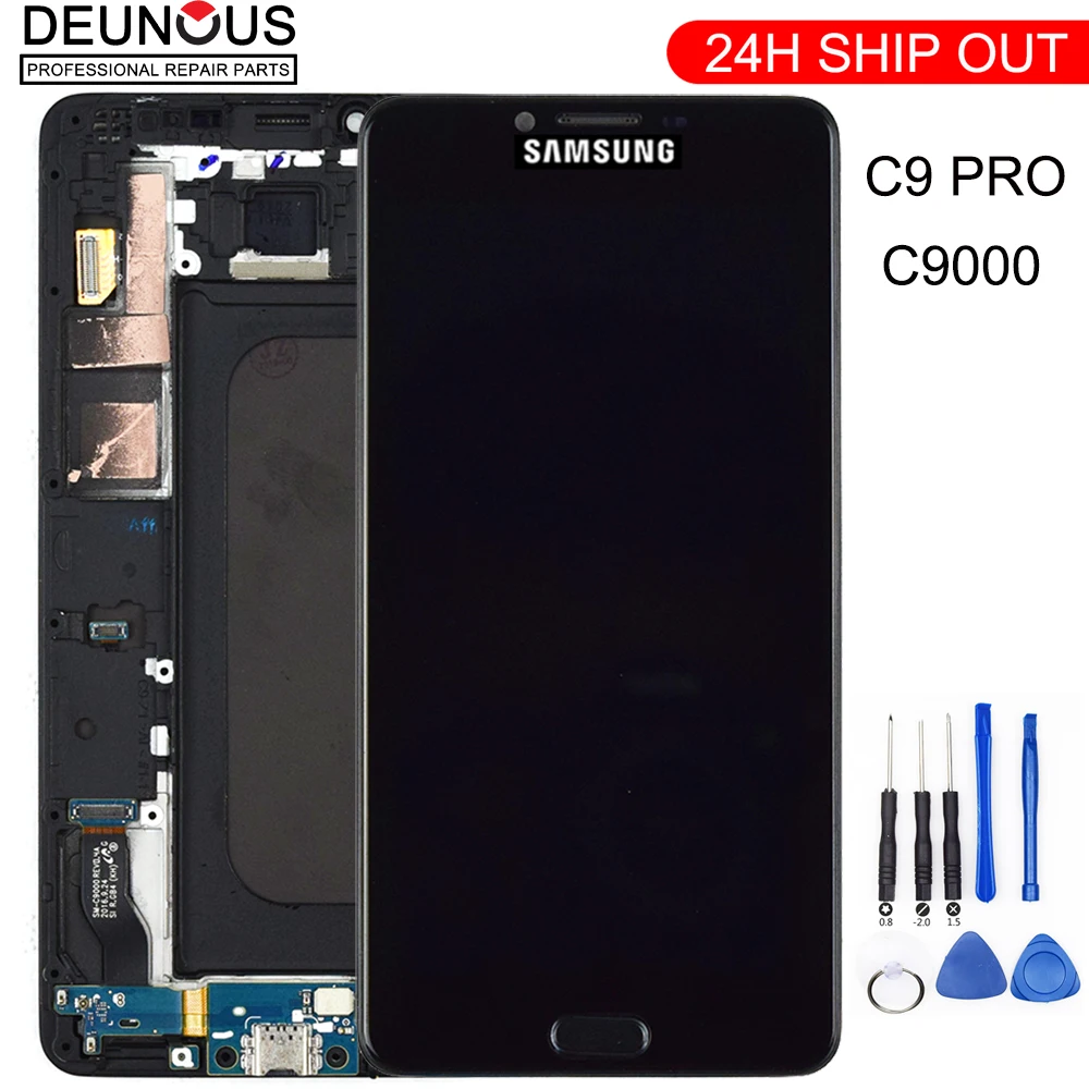 " TFT lcd дисплей для SAMSUNG Galaxy C9 Pro lcd C9000 C9 lcd сенсорный экран дигитайзер запасные части с рамкой