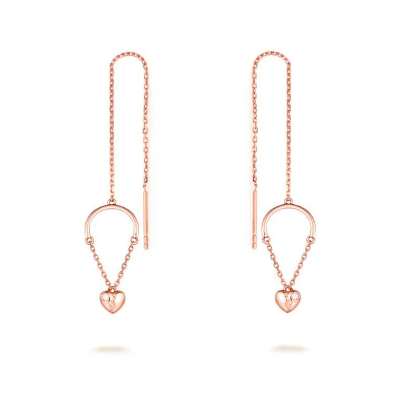 18K Gold Fashion Harajuku Punk Simple Geometric Love Heart Long Tassel Chain Ear Line Drop Earring For Women Jewelry Brincos 18K Gold Fashion Harajuku Punk Simple Geometric Love Heart Long Tassel Chain Ear Line Drop Earring For Women Jewelry Brincos