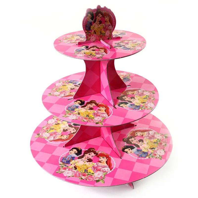 Disney Princess 3 Tier Round Paper Cake Rack Baby Birthday Party
