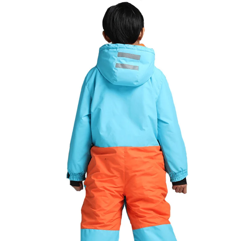 راي غريس اطفال على الجليد الثلج واحدة قطعة بدلة تزلج Snowsuit الفتيان الفتيات الحرارية الثلوج يندبروف ماء سترة الأطفال