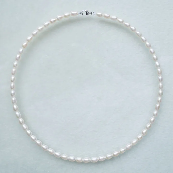 

natural freshwater pearl necklace 5-6MM White pink purple with light joker clavicle necklace silver clasp