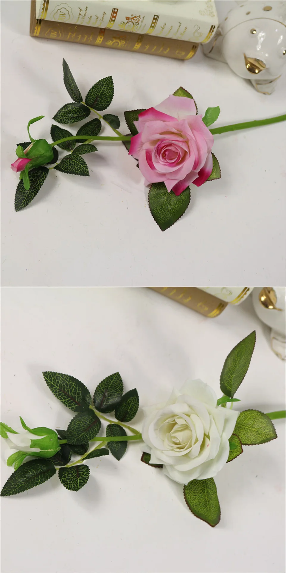 Large Artificial Flowers Roses For Wedding Party Table Home Decoration Real Touch Silk Flowers Bunches Fake Flowers Bouquet (2)