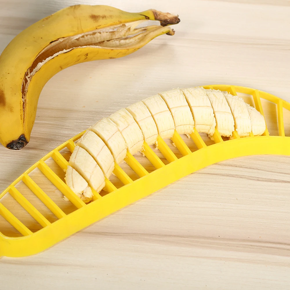 Простой креативный гаджет для нарезки банана, кухонные гаджеты, приспособление для фитнеса, инструмент для изготовления фруктового салата, пластиковый слайсер для банана/резак