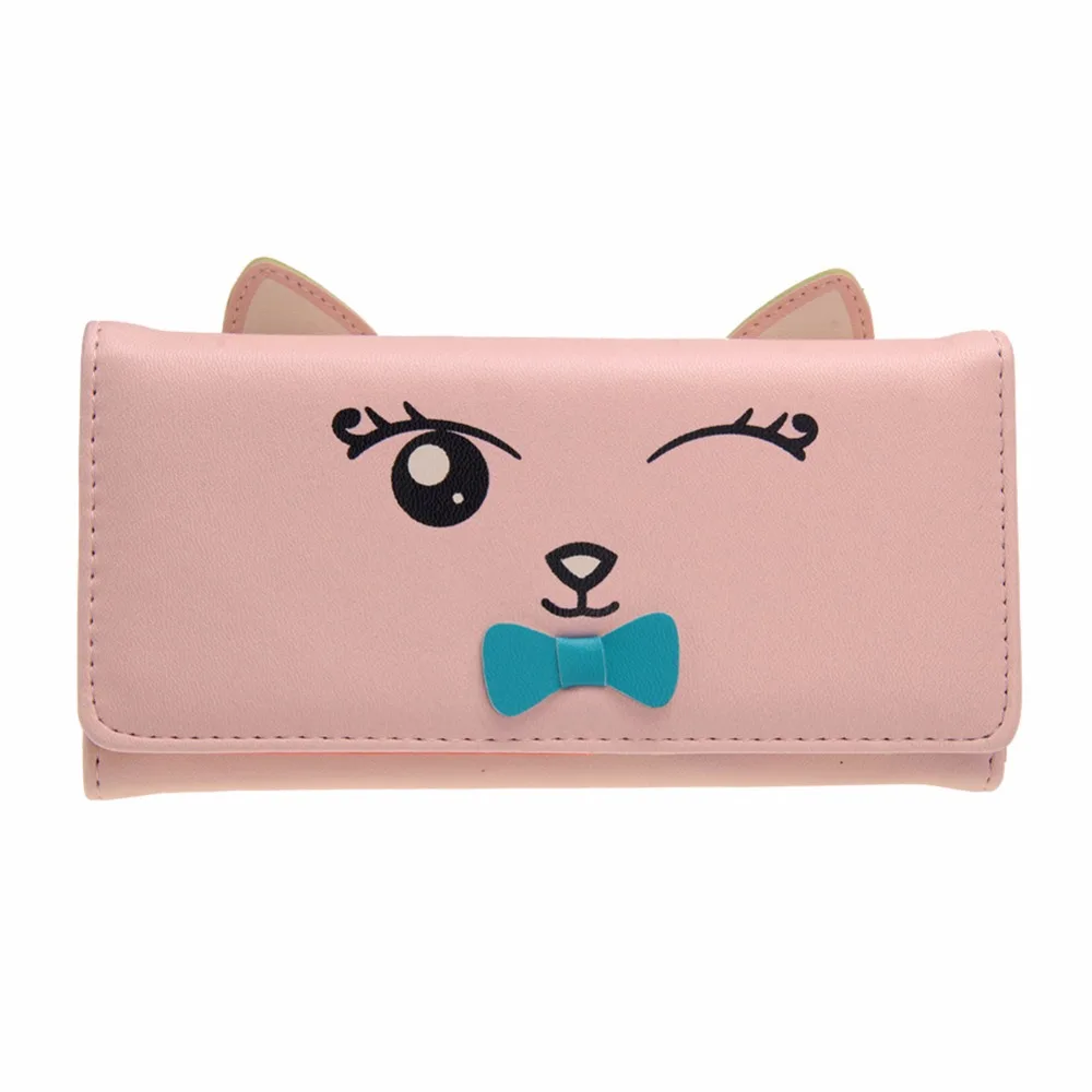 

Korean Cute Cat Wallets Women Small Zipper Girl Wallet Brand Designer pu Leather Women Coin Purse Female Card Holder Clutch Bag