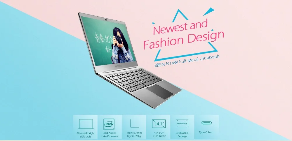 Ноутбук Bben Нетбуки Intel celeron N3450 14,1 дюймов планшетный ПК Windows 10 Home 4 ГБ/64 ГБ EMMC 4 ядра windows tablet