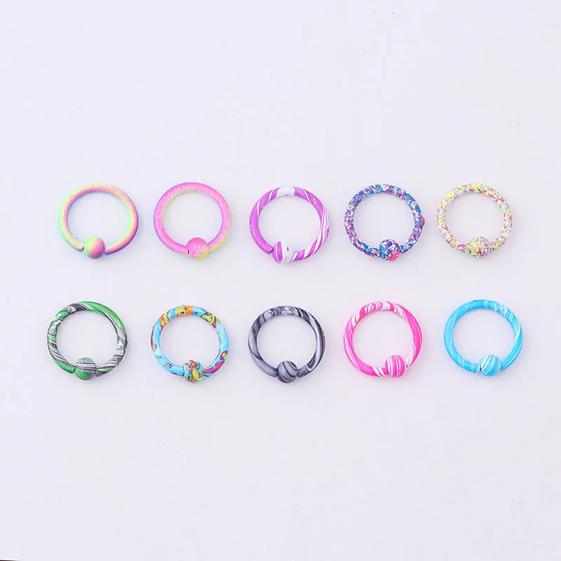 Water Ripple CBR Piercing Fashion Stainless Steel Fake Nose Ring For