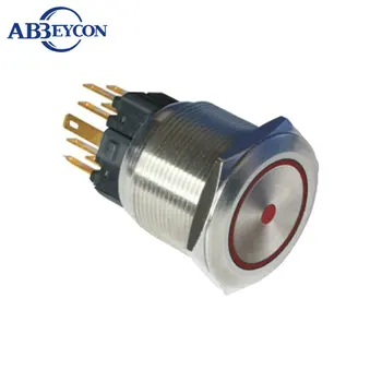 

25mm Ring LED Illuminated Light Lamp Stainless Steel doorbell 24VDC red led Momentary Metal Waterproof Big Push Button Switch