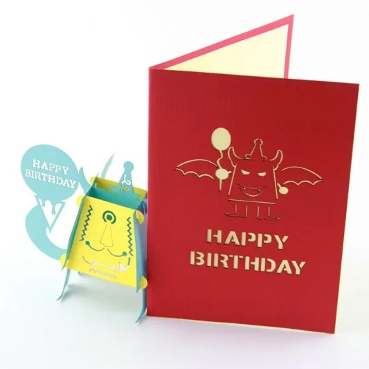 面白い誕生日カード 3dポップアップカード キッズ誕生日カードモンスターカード送料無料 Birthday Card Pop Cardpop Up Card Aliexpress