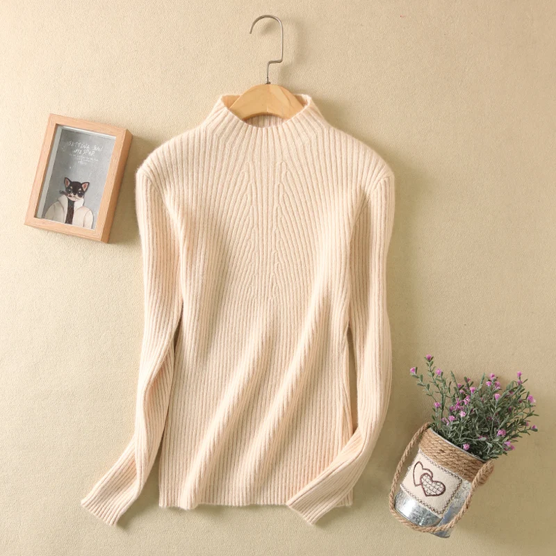 Quality winter sweater women high collar 100% pure cashmere blend sweater female soft sweater wool 2018 new warm pullover D00204