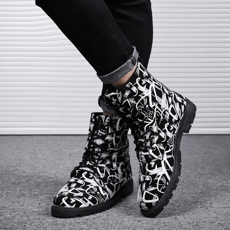 Segurança Botas Homem Impressão Neve Sapatos Outono De Preto Zapatos branco Borracha Seguridad Inverno 2018 Dos Homens Uw71q5B8x