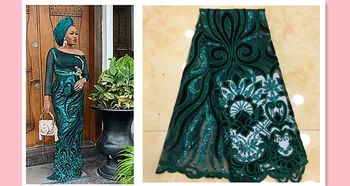 

beautiful velvet fabric new fashion african net tulle lace fabric with velvet cloth lace fabric for party dress XZXJUN252