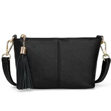 Модная мягкая натуральная кожа женская сумка через плечо настоящий женский маленький клатч Классический подарок для девушек вечерняя сумочка